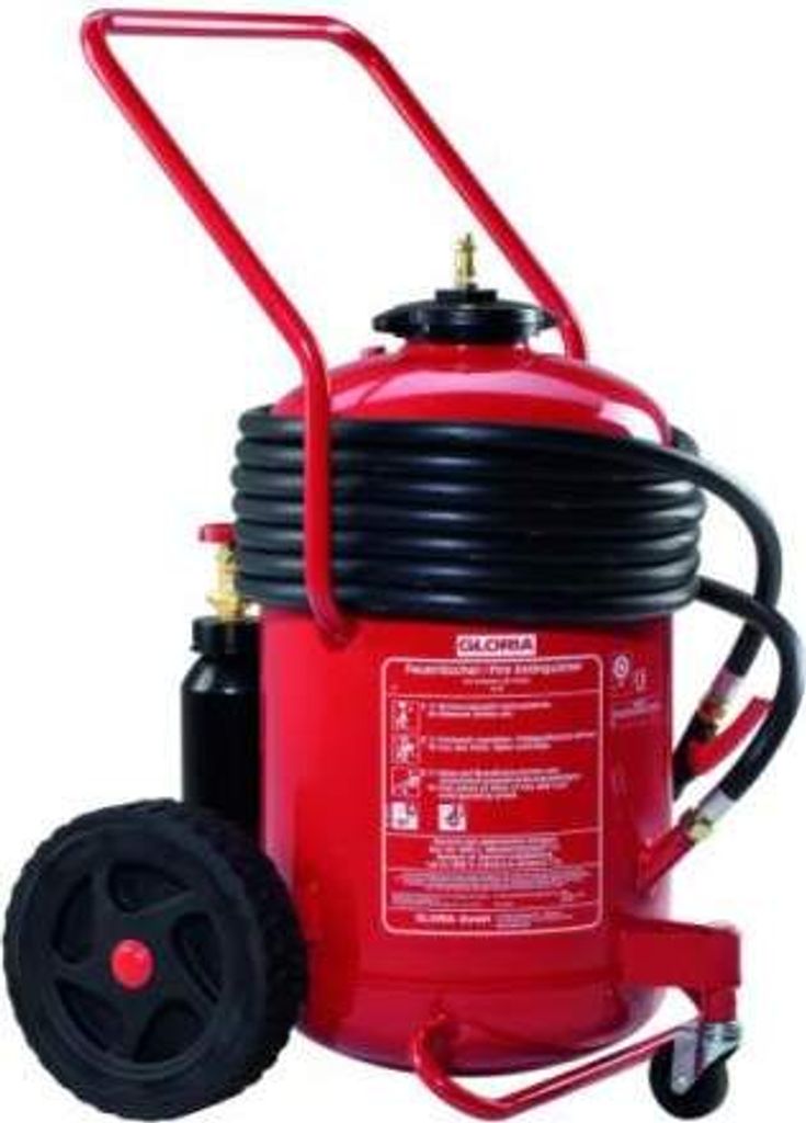 Gloria SKK 50/5 – Fahrbarer AB Schaum Auflade-Feuerlöscher mit 5 Meter Schlauch, EN 1866, einsetzbar an elektrischen Anlagen, 50 LE, 50l