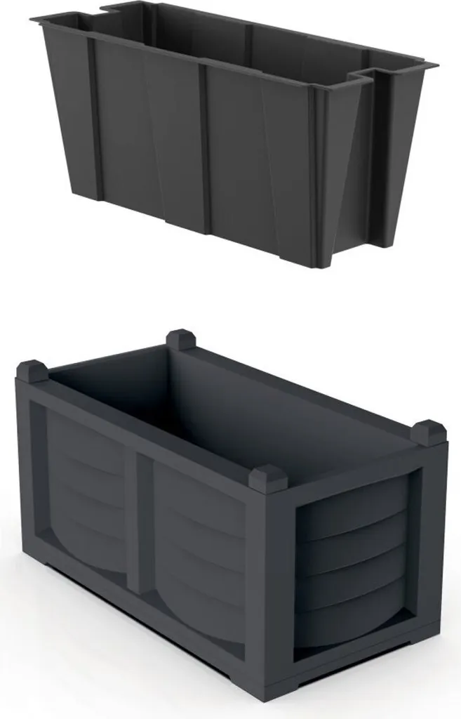 Bac à Plantes 80cm Anthracite en Résine Robuste Bama Kit Arredo Anti-UV