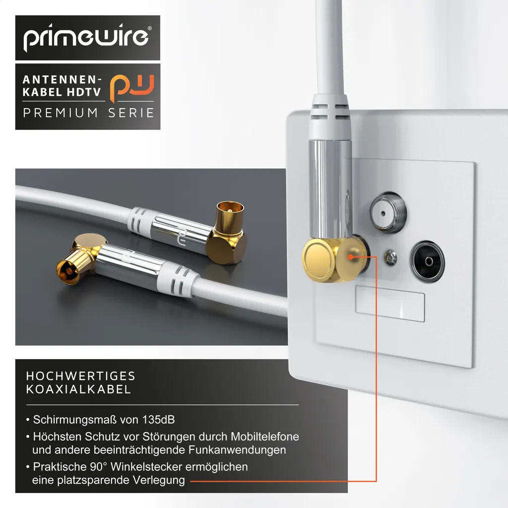 Cavo TV 10m Primewire 120dB HDTV | Angolato 90° | Qualità Top - 7