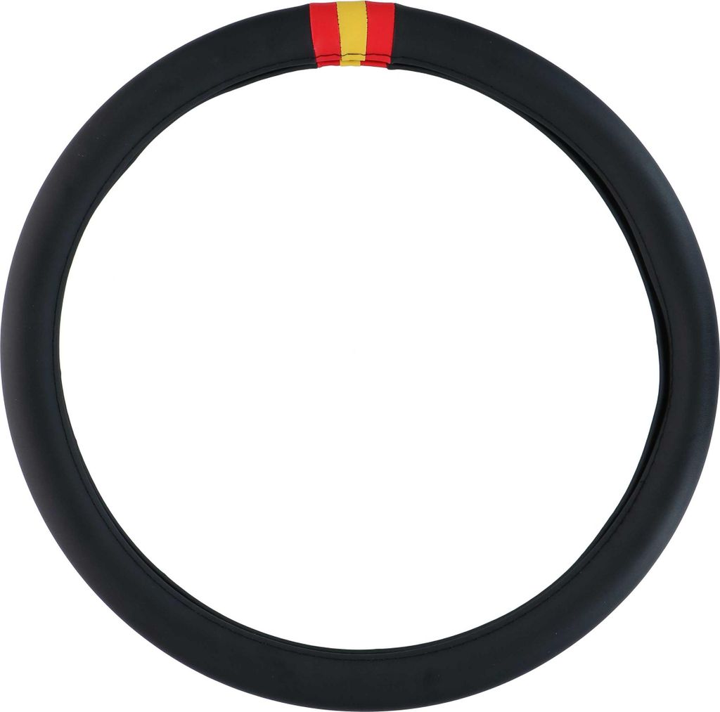 LKW-Lenkradbezug mit kleiner Flagge in rot-gelb-rot, Nationalfarben von Spanien, Lenkradschoner aus Kunstleder, außen und innen rutschfest, Lenkra...