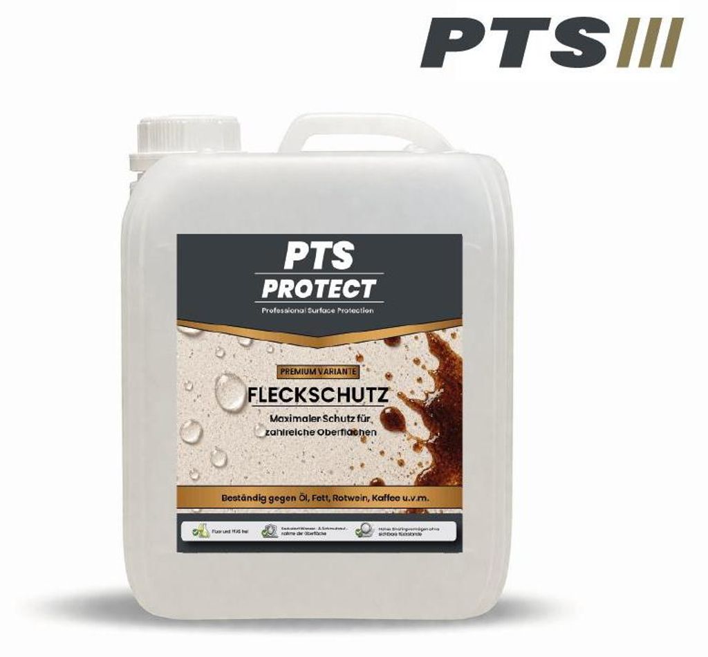 PTS Protect Fleckschutzimprägnierung– Fluorfreie - Wasserabweisender Tiefenschutz Steinimprägnierung 10 Liter