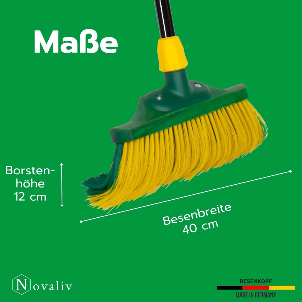 Novaliv 2x scopa ad artiglio premium con manico 40 cm, scopa speciale con setole curve - ideale come scopa da giardino, scopa per raschiare, scopa per erba sintetica, ideale per il campeggio, scopa per strada, scopa per spazzare - 2