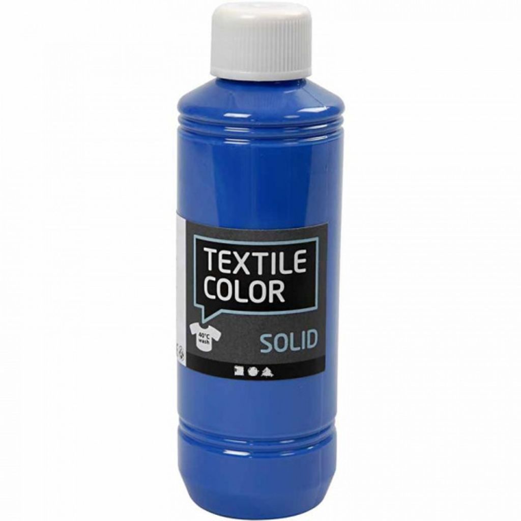 Creativ Company Textilfarbe blau - Brillante deckende Farbe 250ml Baumwolle