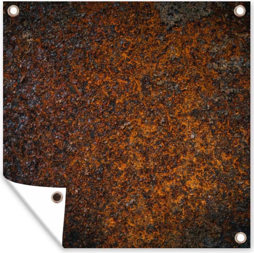 MuchoWow 100x100 cm Outdoor-Poster Gartendeko Sichtschutz Garten Poster für den Garten Rost - Bronze - Platte