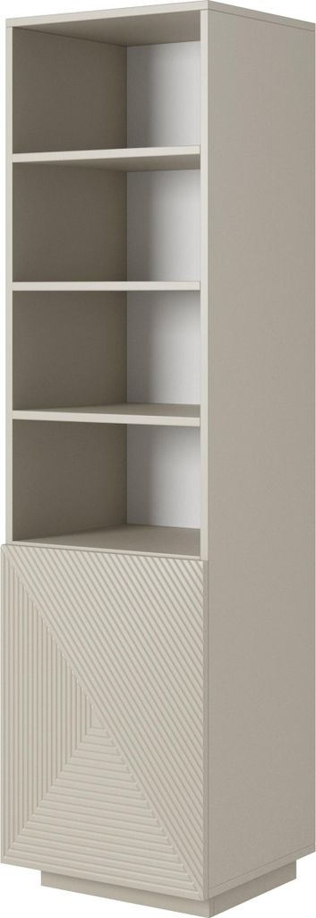Asha Design-Regal 50 cm mit geriffelter Front und Push-to-Open-System | Farbe: Kaschmir