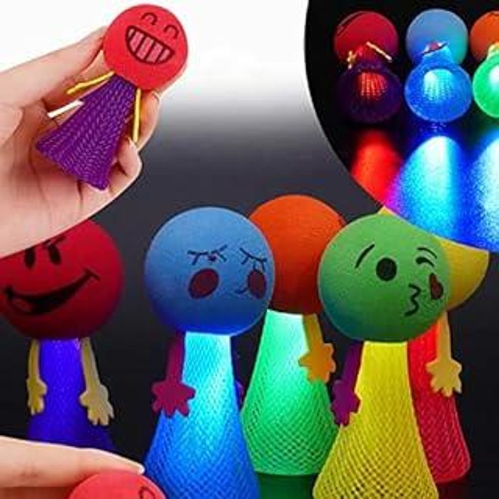 10 LED Feder Leucht Springendes Spielzeug, Werfer Spielzeuggeschenke für 3-12 Jährige Mädchen und Jungen, Mitgebsel Kindergeburtstag Gastgeschen...
