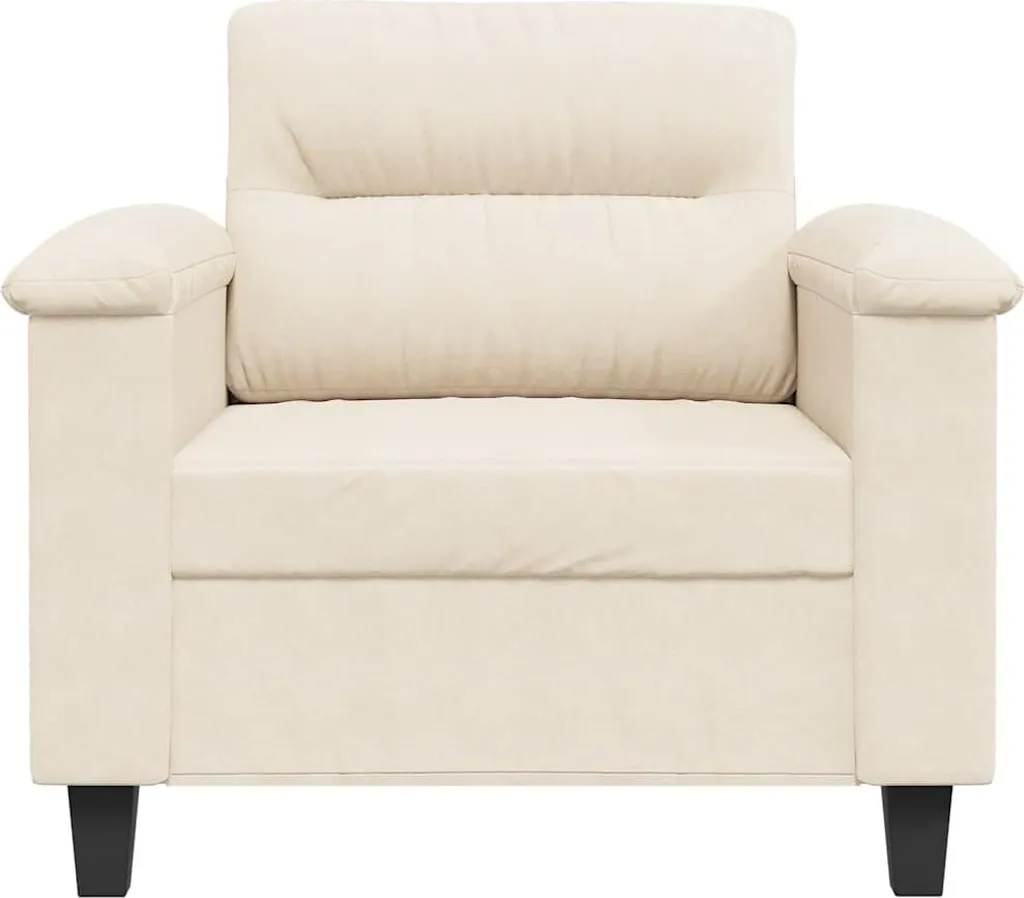 Fauteuil de Salon Beige 60 cm en Microfibre - Fauteuil Simple et Chic - 4