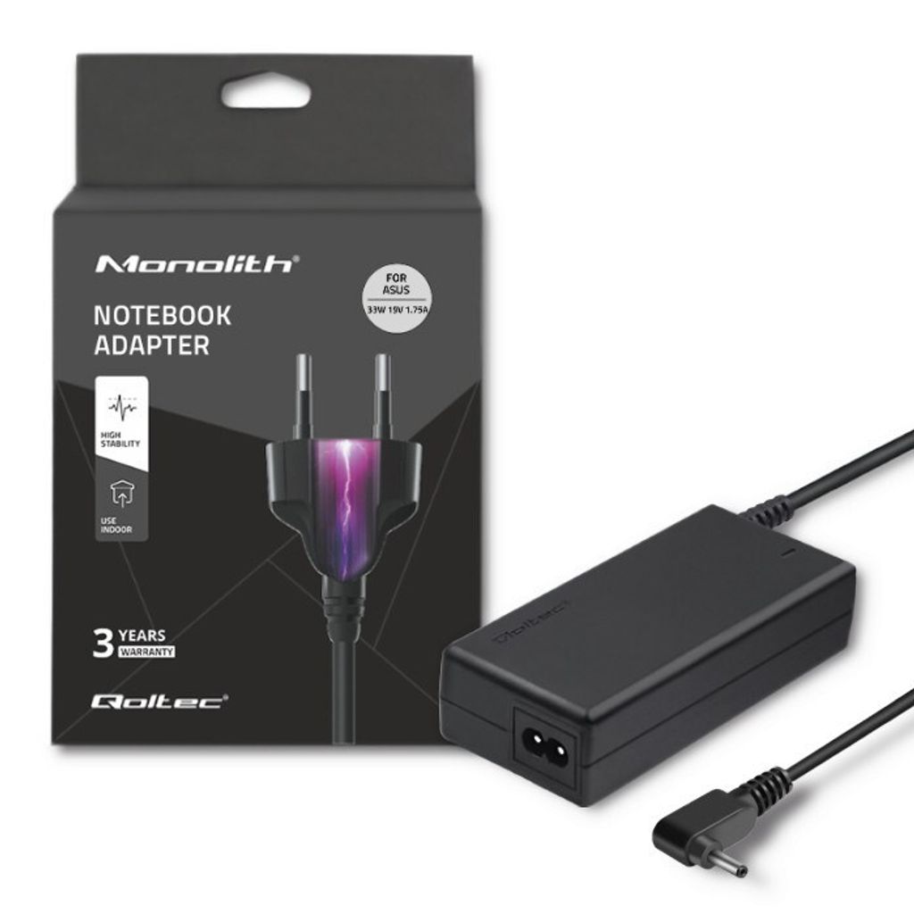 Qoltec 51507.33W, Laptop, Drinnen, 100-240 V, 50/60 Hz, 33 W, 19 V