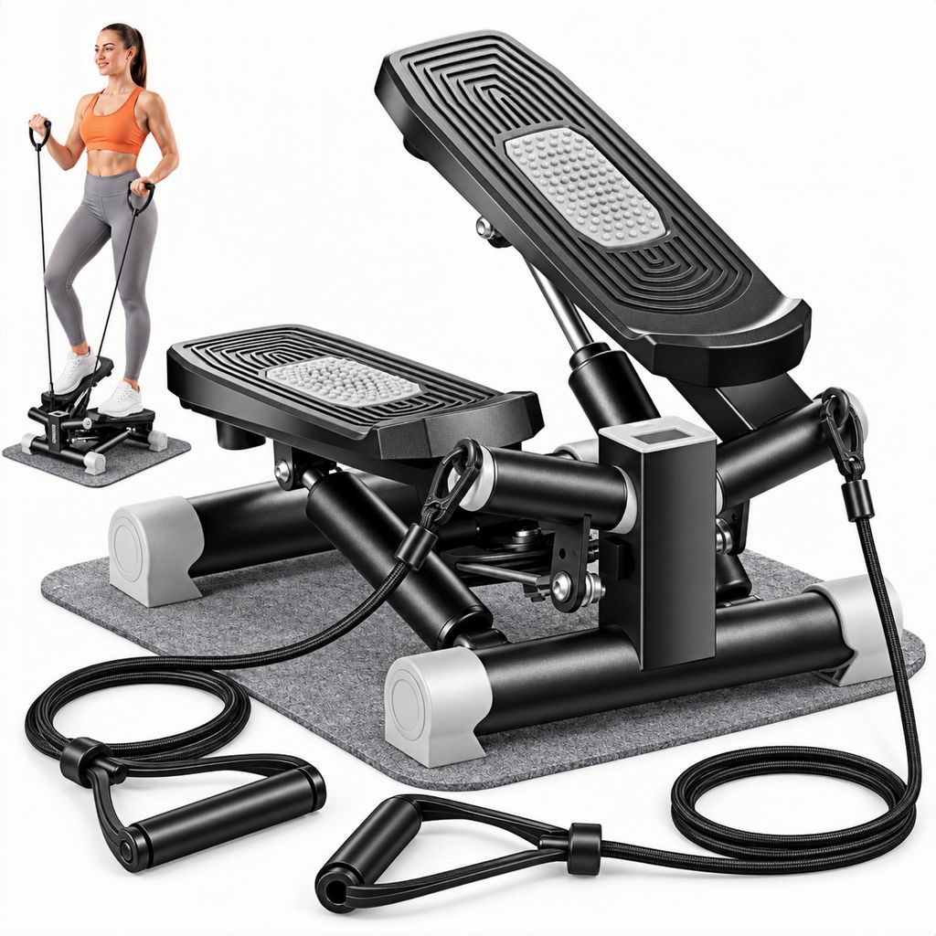 Mini stepper 3 w 1 z gumami oporowymi, stepper obrotowy i Zdjęcie produktu 
