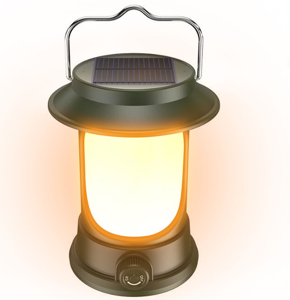 Outdoor-Campingleuchte, Typ-C wiederaufladbar, multifunktionale Zeltleuchte, starke Solar-LED-Campingleuchte, stufenlose Dimmung