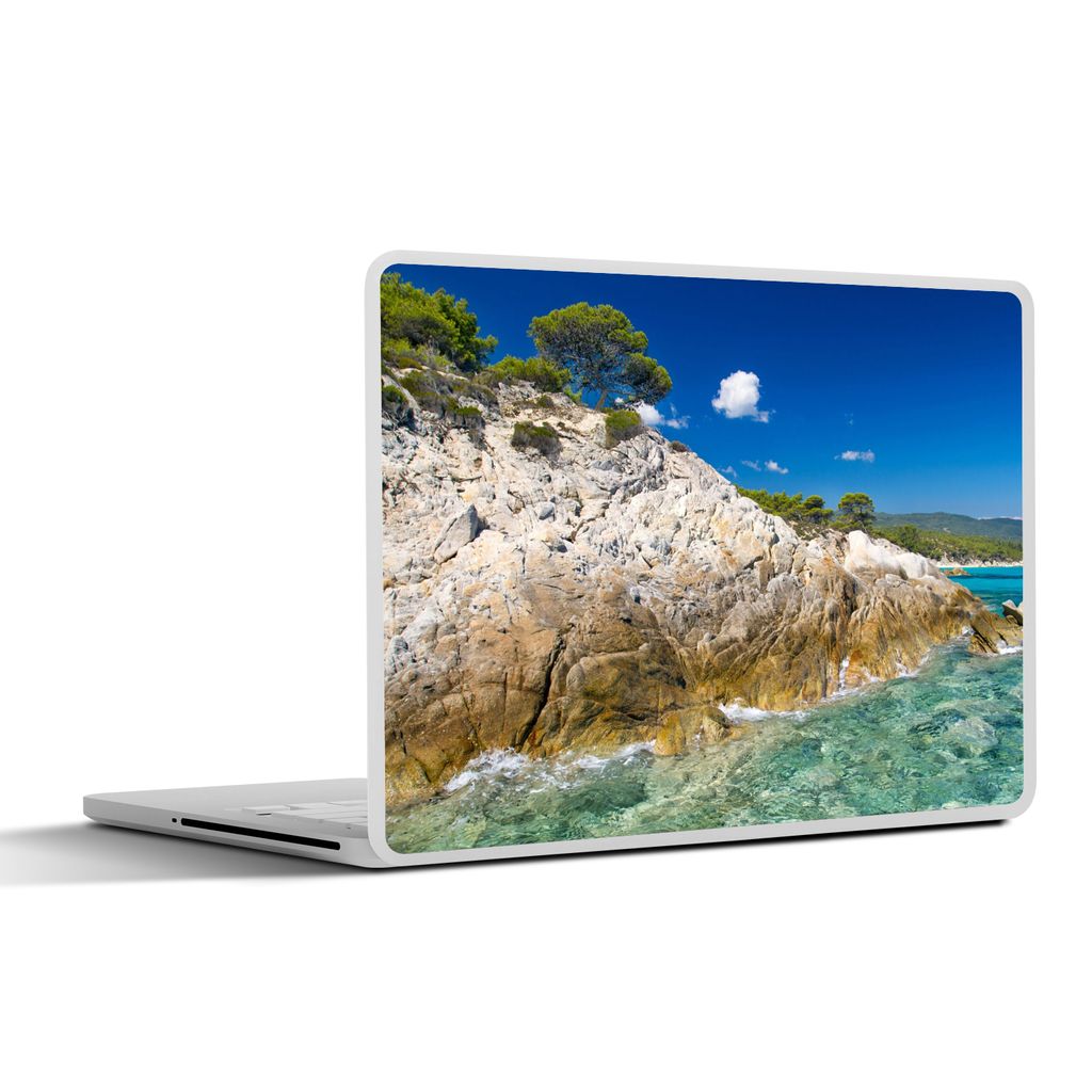 MuchoWow Laptop Aufkleber Sticker Cover Meer - Klippe - Sommer - Tropisch 31x22.5 cm - Laptop-Deko