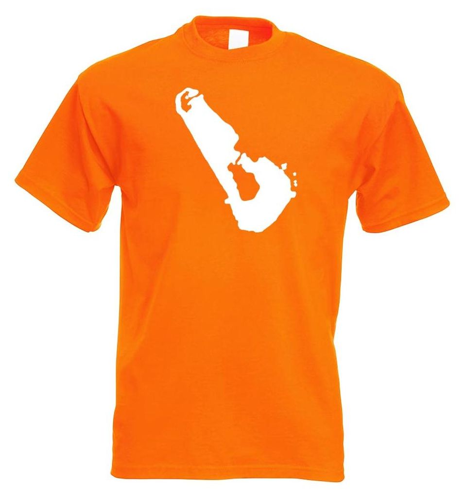 Kiwistar - T-Shirt - orange - Tuvalu Umriss Kontur Herren Funshirt Bedruckt Design Sprüche Spruch Motive - mit Motiv Bedruckt - Funshirt Design - ...