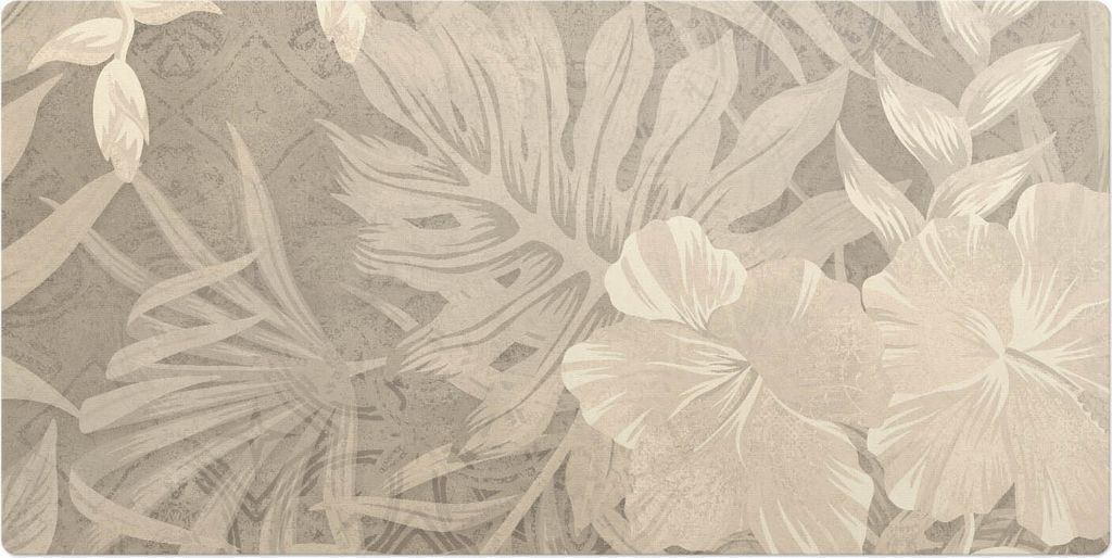 Tropische Retro-Blätter– Schreibtischunterlage – Schreibtisch Tischunterlage – 100x50 cm – Unterlage Groß Schreibtischmatte