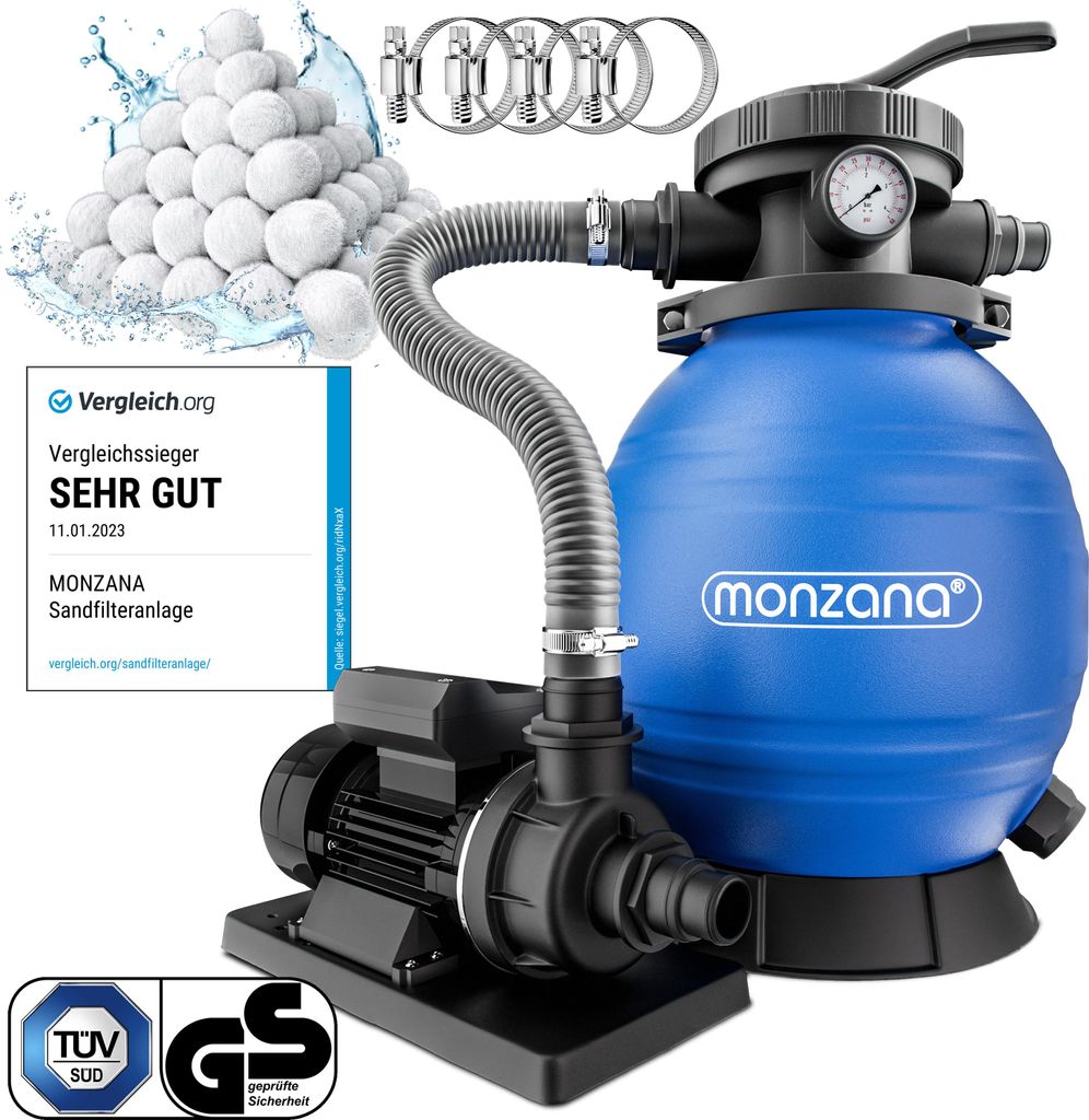 MONZANA® Pompe filtre à sable 10,2 m³ auto-amorçante pour Image du produit 