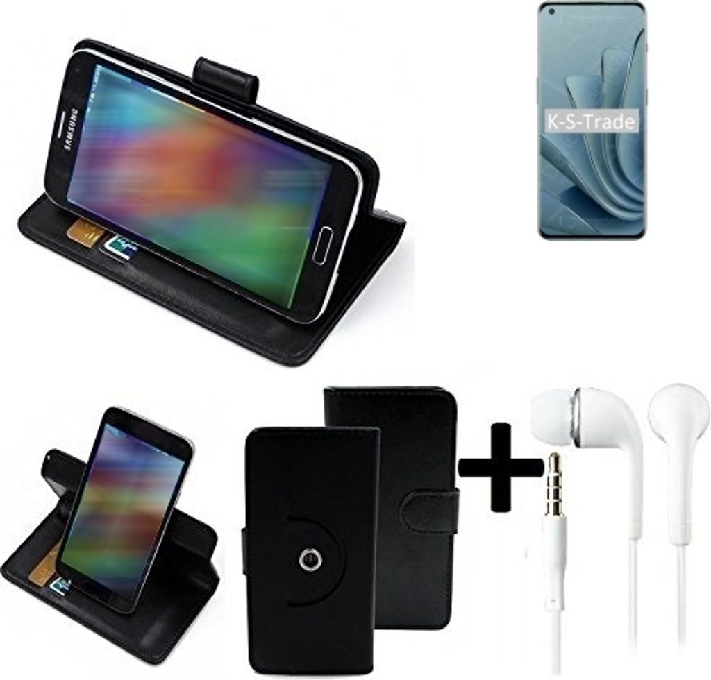 K-S-Trade Handy Hülle Schutz Hülle + Kopfhörer kompatibel mit OnePlus 10 Pro Handyhülle Flipcase Smartphone Cover Handy Schutz Tasche Walletcase