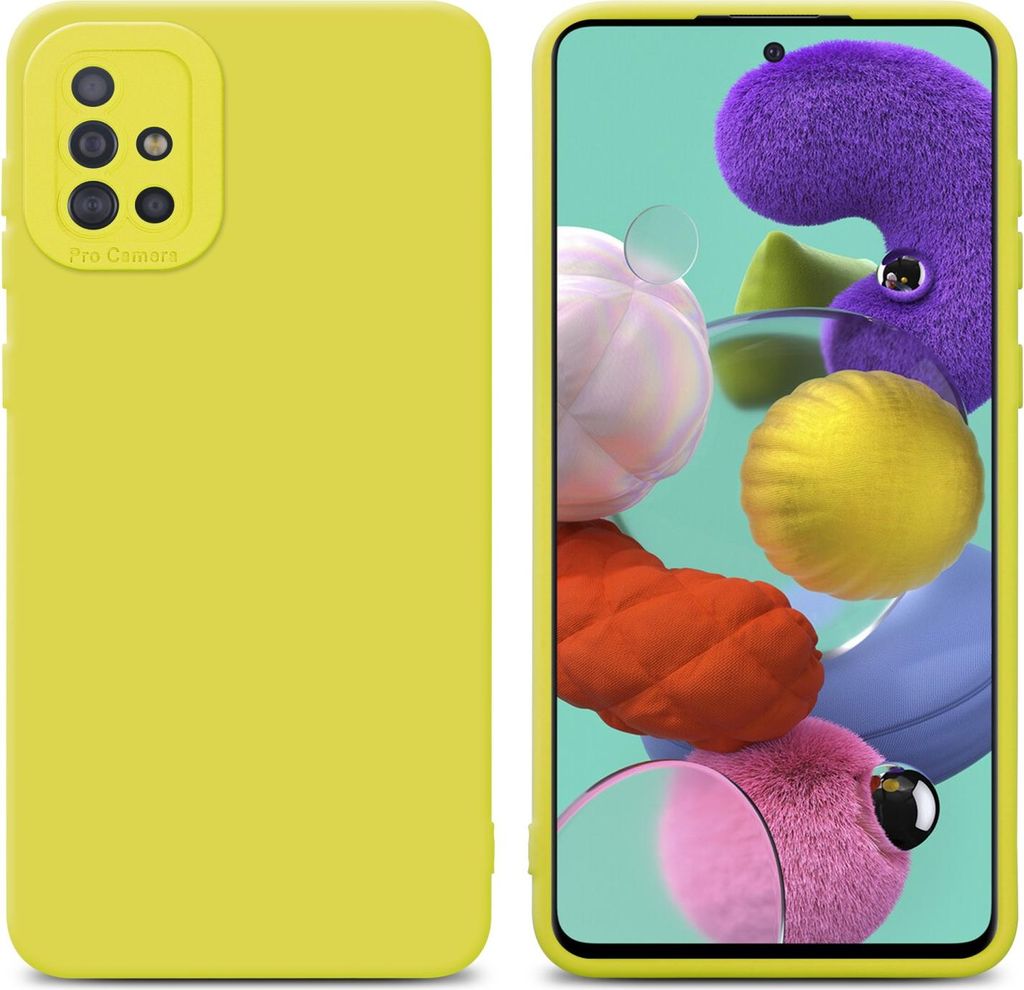 Cadorabo Hülle für Samsung Galaxy A51 4G / M40s Schutz Hülle in Gelb TPU Silikon Etui Case Handyhülle