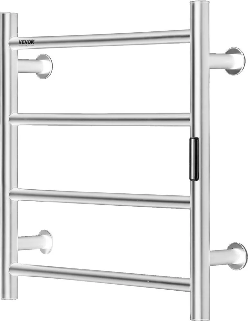 Scaldasalviette a 4 barre Scaldasalviette riscaldato da parete per bagno Argento