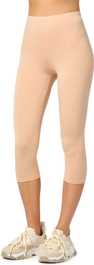 Merry Style Damen Leggings 3/4 aus Viskose MS10-144 (Nude, XS)