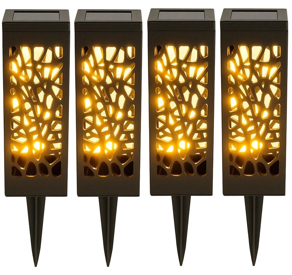 Solarleuchten Gartenleuchten Wegeleuchten 4er Set warmweiß Produktbild 