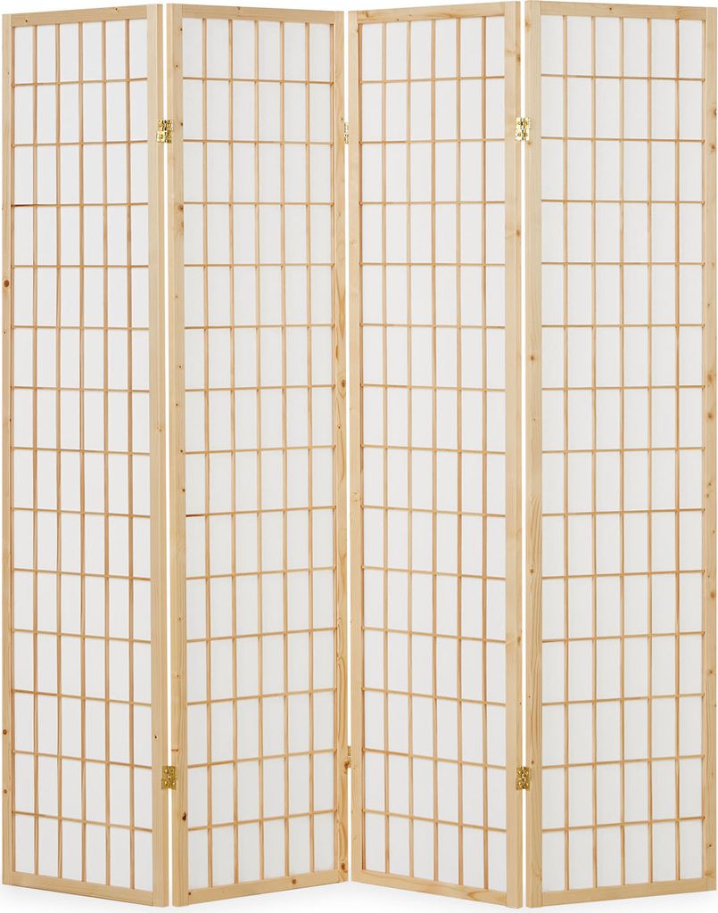 Homestyle4u 75, Paravent Raumteiler 4 teilig, Holz Natur, Produktbild 2