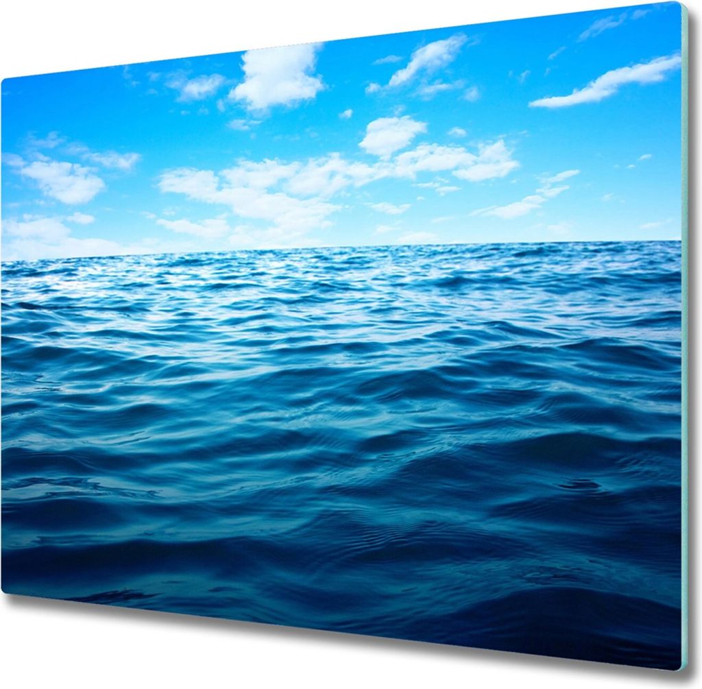 Glas Herdabdeckplatte 60x52 cm Spritzschutz Glasabdeckplatte Schneidebrett Meerwasser