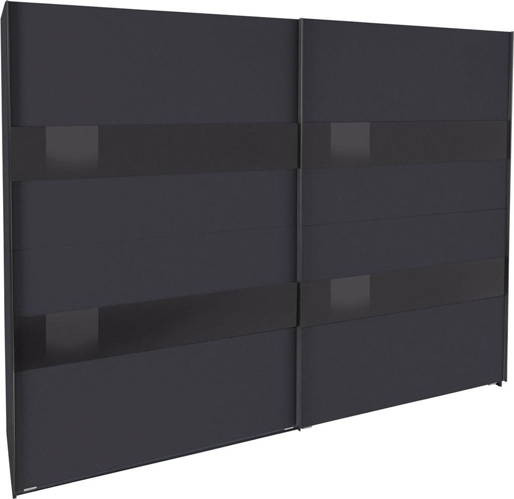 Schwebetürenschrank Altona Kleiderschrank Ausführung wählbar,graphit / Grauglas,270x65x208cm