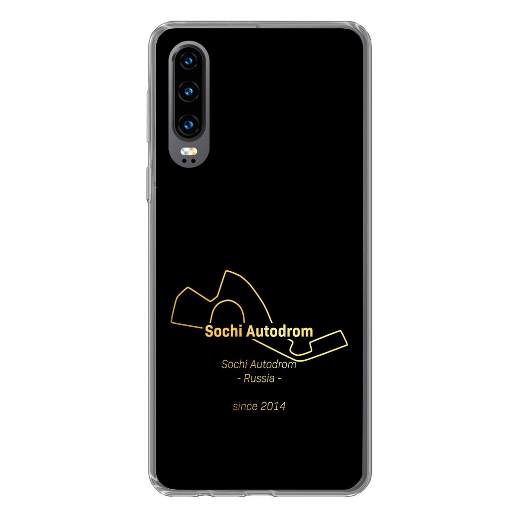 MuchoWow Handyhülle Schutzhülle Hülle für Huawei P30 Sotschi - Rennstrecke - F1 Silikon Softcase Handy Hülle - Kartenbesitzer
