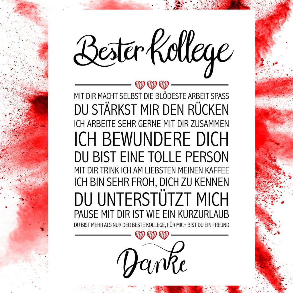 Bester Kollege Kunstdruck 30 x 40 cm