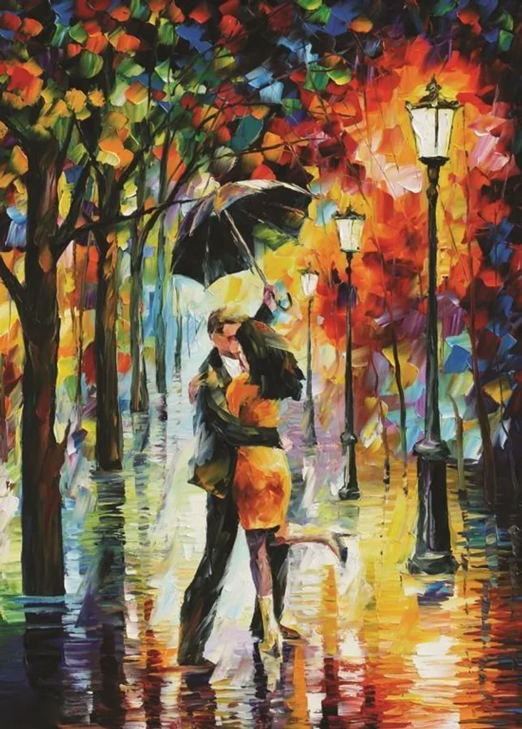 Puzzle 1000 pièces Art - Danser sous la pluie par Puzzelman Afremov