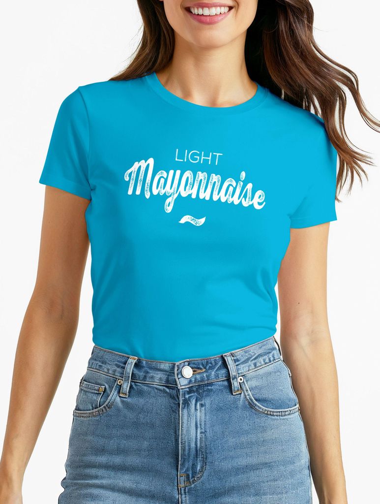 Damen T-Shirt Light Mayonnaise Fasching Karneval Kostüm-Shirt Fun-Shirt Moonworks