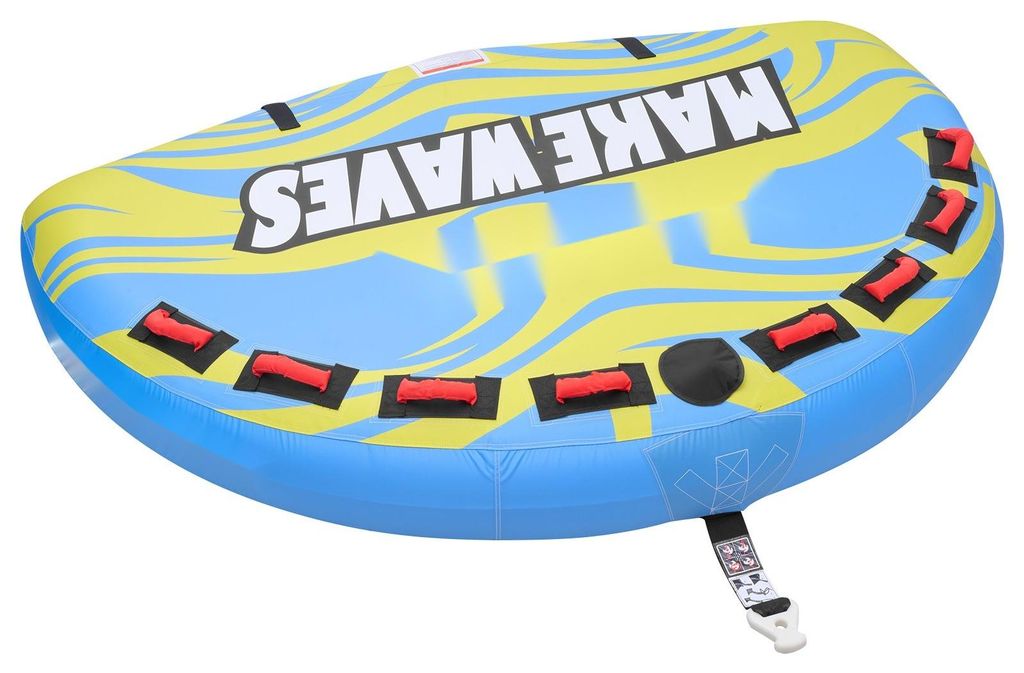 Schleppreifen für Boote - Aufblasbar für 4 Personen - Tragkraft 308 kg - Mit Stabilisierungsflossen - Robuste Nylonhülle - Gepolsterte Griffe - ...