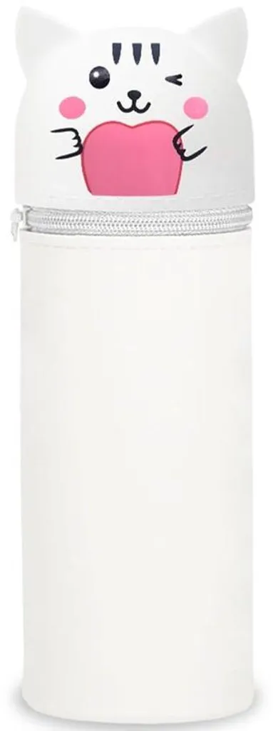 Organisateur de bureau en silicone avec porte-stylo et fermeture éclair 2en1