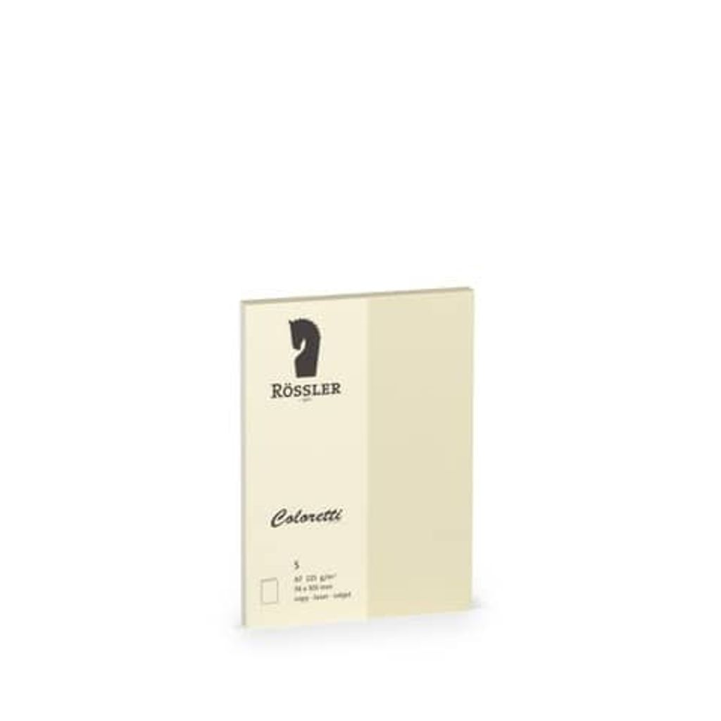 Rössler Papier - Coloretti-5er Pack Karten A7hd, creme - Liefermenge 5er Pack