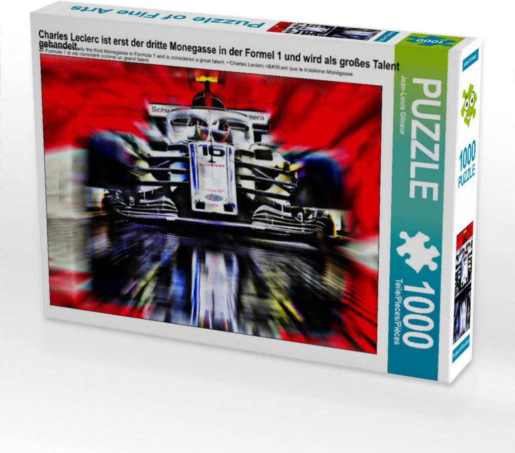 CALVENDO Puzzle Charles Leclerc ist erst der dritte Monegasse in der Formel 1 und wird als großes Talent gehandelt. 1000 Teile Lege-Größe 64 x 4...