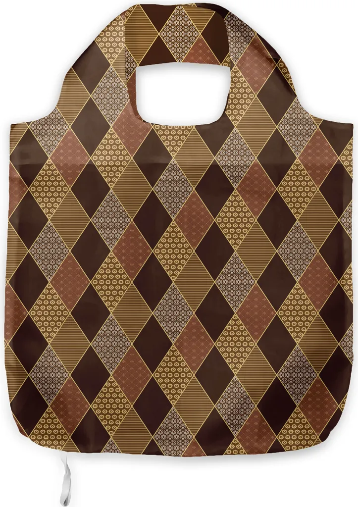 Borsa Tessuto ABAKUHAUS Marrone | Motivo Rombi Quotidiano Chic