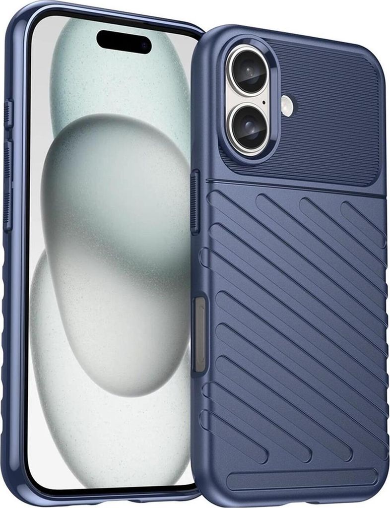 Conie Schutzhülle für iPhone 16 Tasche Silikon Case Muster Cover Bumper TPU Hülle in Blau