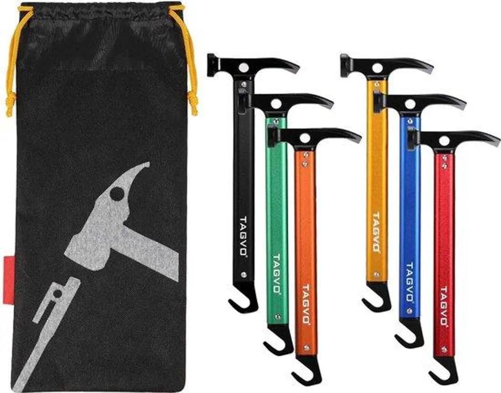 Marteau de camping avec extracteur de piquets et tête en acier forgé