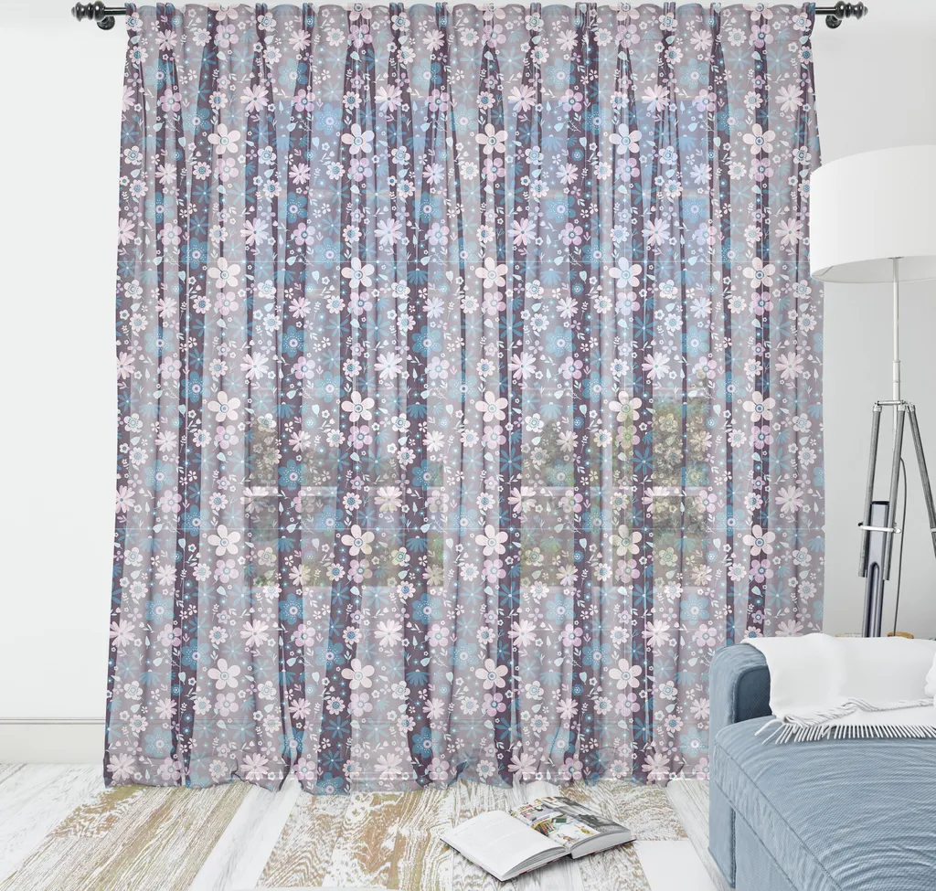 Telo Arredo Floreale Viola ABAKUHAUS - Raso di Seta Sintetica