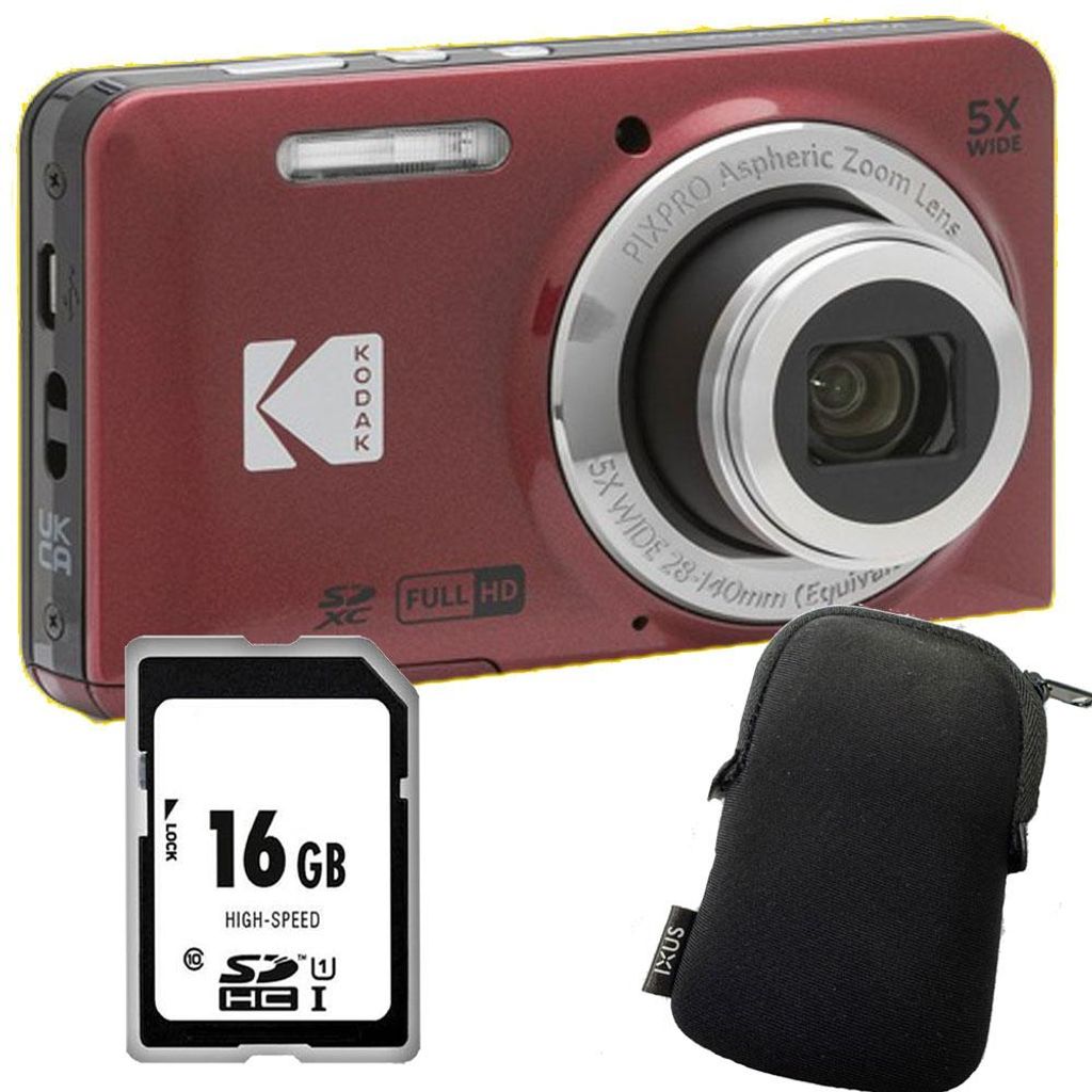 1A PHOTO PORST Kodak FZ55 rot Digitalkamera Set Angebot Produktbild 