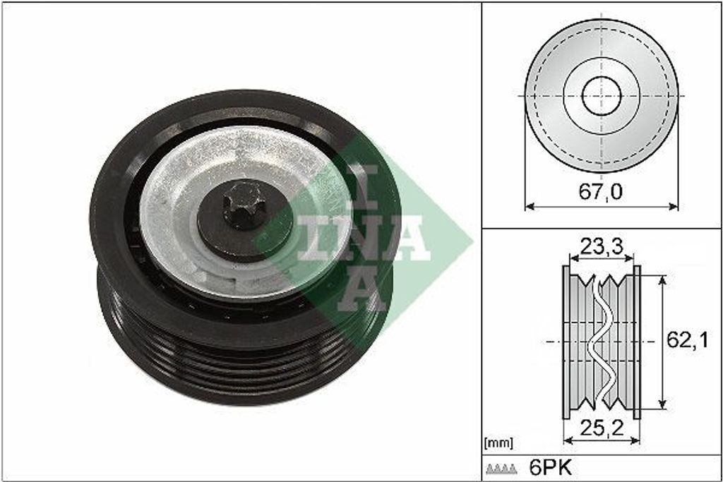 INA 532 0619 10 Umlenkrolle Keilrippenriemen für FIAT Produktbild 