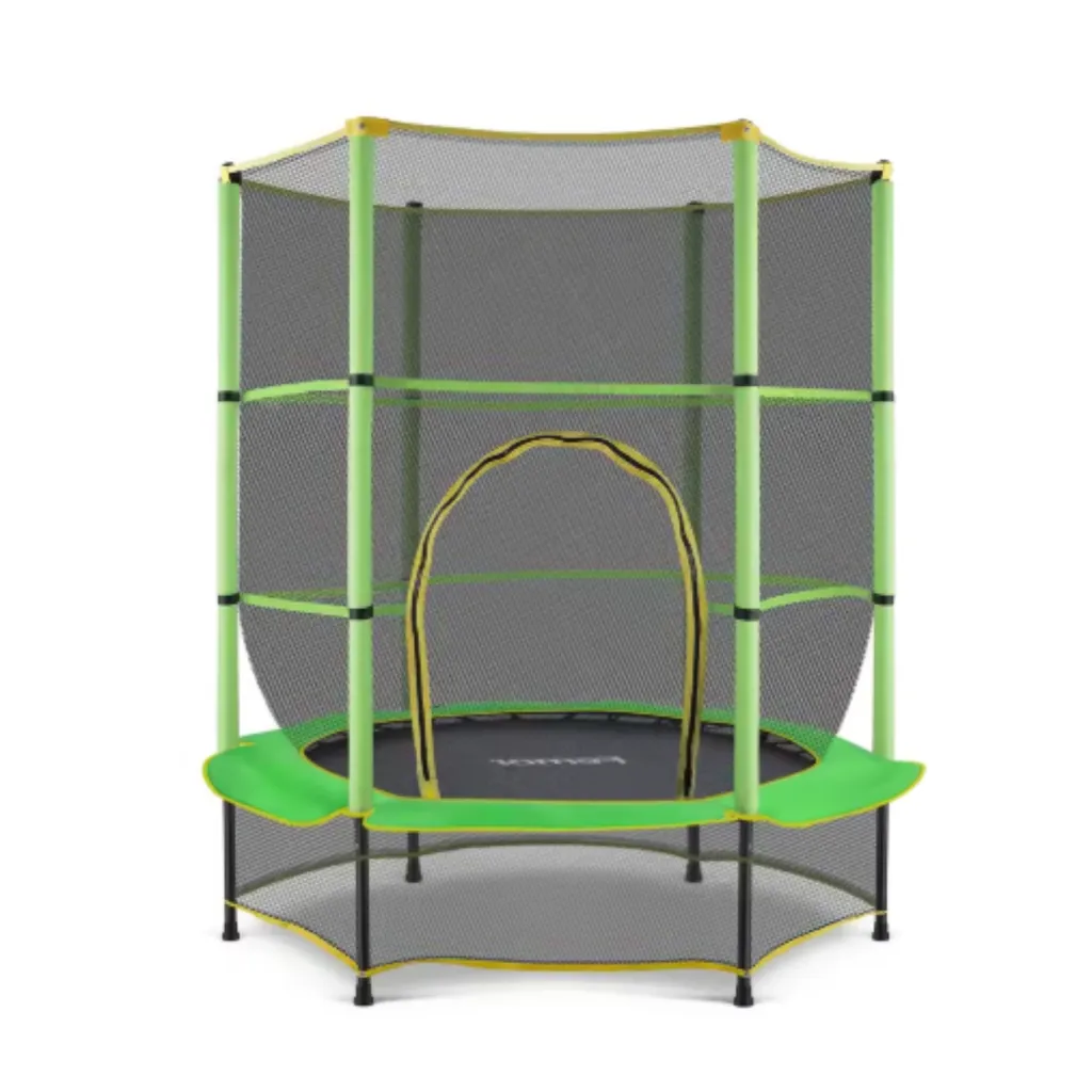 Jouet d'extérieur trampoline enfant 140 cm gris avec filet pour le jardin