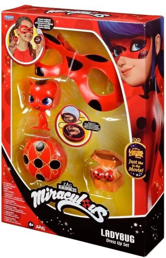 Kit Ladybug Miraculous : Yoyo avec Miroir, Masque et Figurine Kwami Tikki
