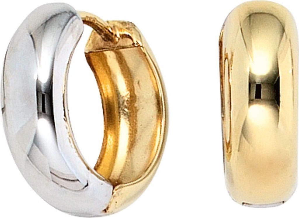 14,6mm Creolen Ohrringe Klappcreole 333 Gold Gelbgold teilrhodiniert