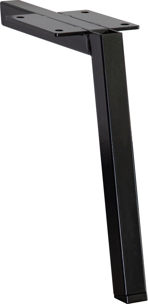 WAGNER Möbelbein / Sofafuß schräg 80er JAHRE STIL - 20 x 80 x 80 x 200 mm, Stahl schwarz matt, filigran, Retro - 12542001