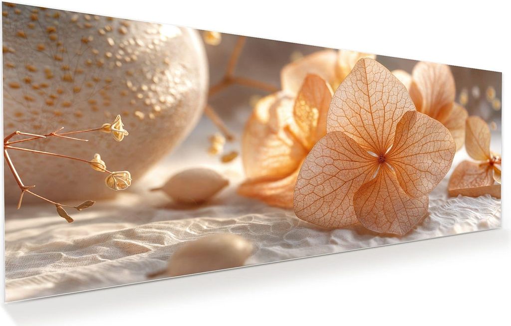 Glasbild 150x60cm in XXL für Wohnzimmer, Schlafzimmer Motiv Blumenarrangement
