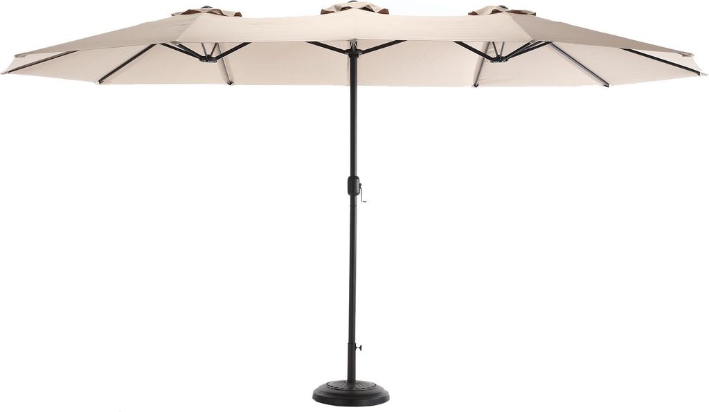 14,8 Fuß großer, doppelseitiger Outdoor-Sonnenschirm, rechteckig, mit Kurbel (ohne Sockel)