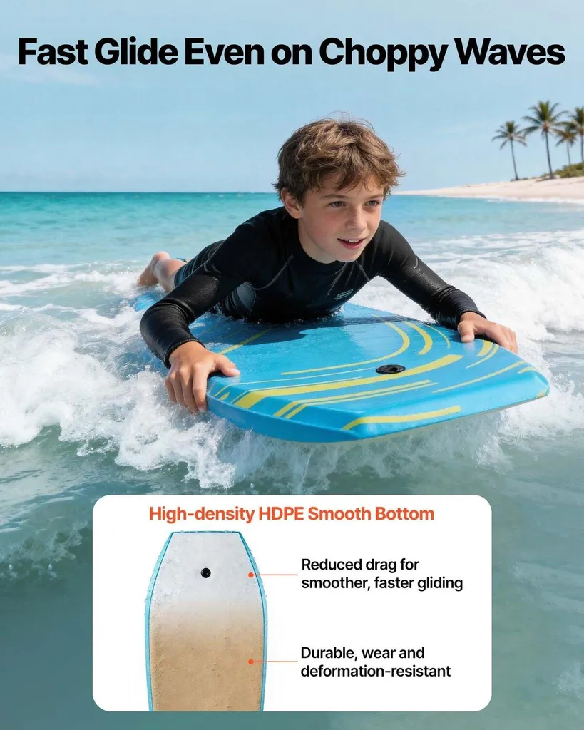Planche de Bodyboard d'entraînement 105 cm pour plage et océan - 5