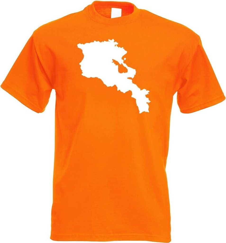 Kiwistar - T-Shirt - orange - Armenien Umriss Kontur Herren Funshirt Bedruckt Design Sprüche Spruch Motive - mit Motiv Bedruckt - Funshirt Design ...