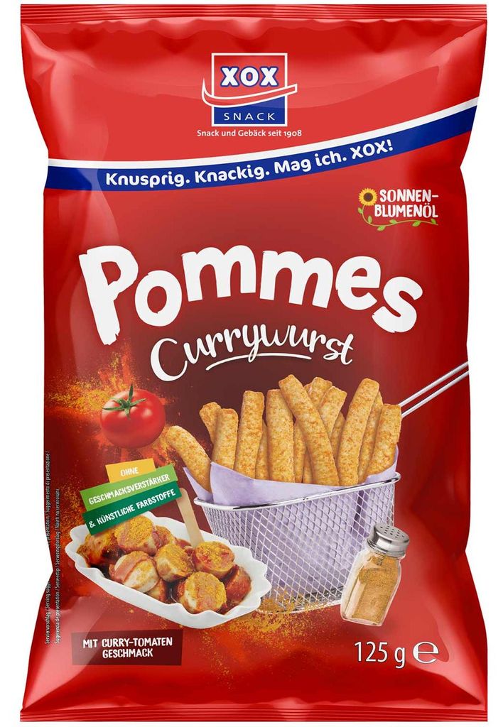 XOX Pommes Snack Currywurst croustillant savoureux avec une Image du produit 
