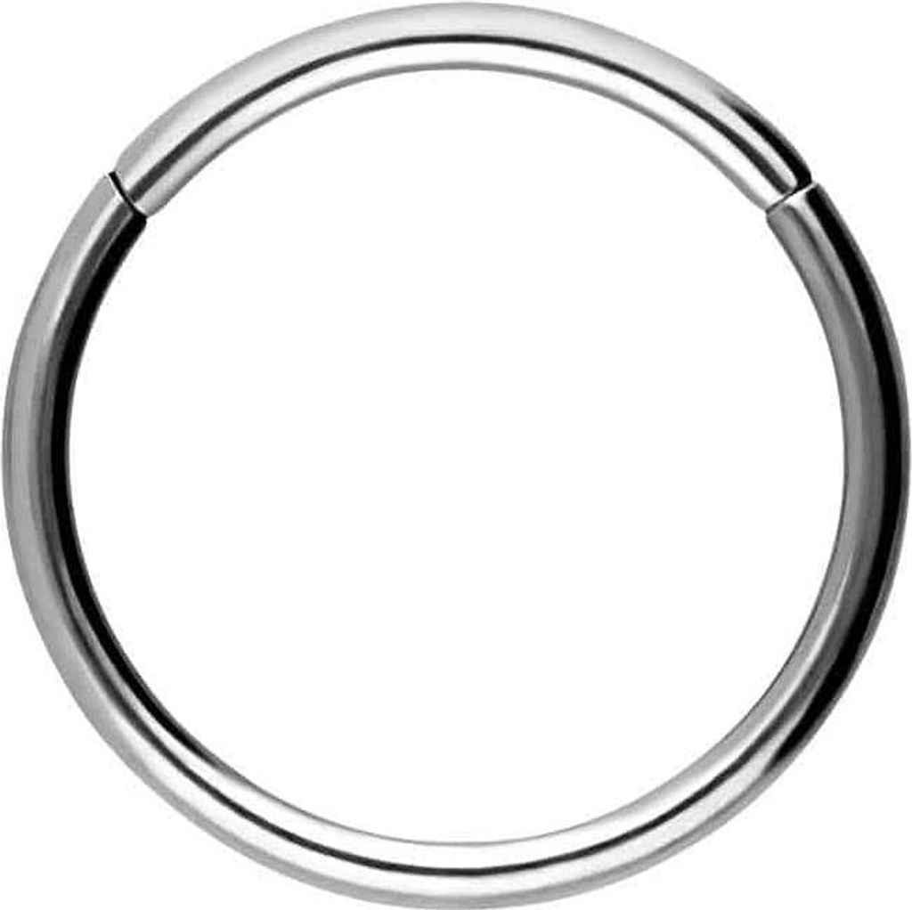 Ohrpiercing, Nasenpiercing, Septum Piercing Chirurgenstahl Segmentring Clicker Silber Innendurchmesser: 12mm + Stabstärke: 1,2mm